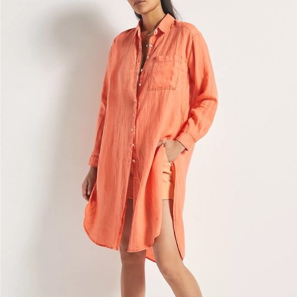 Relaxed Buttondown Linen Tunic XS - Picture 2 of 14